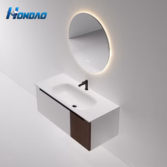 Hondao Hot Selling Rectangle Artificial Stone Bathroom Sink Solid Surface Cabinet Basin